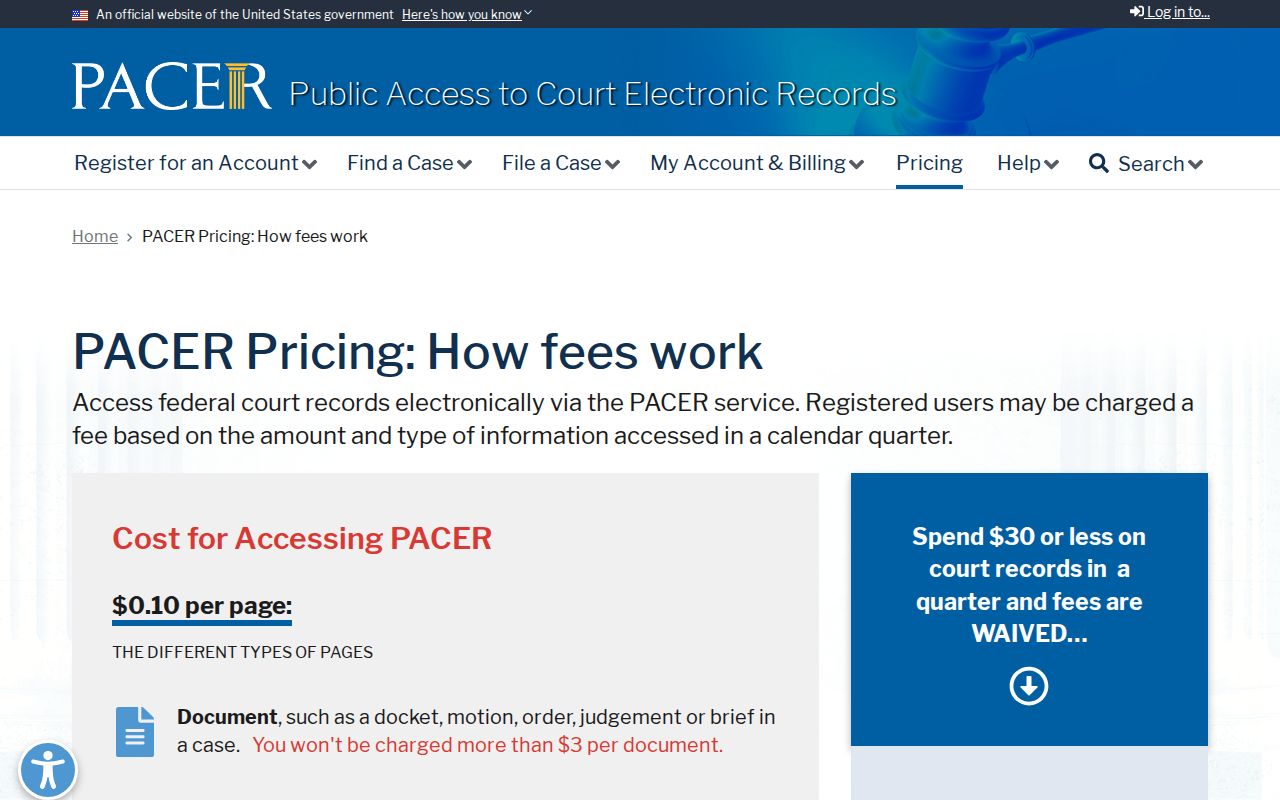 Federal court access context distinct from Jasper County most wanted records
